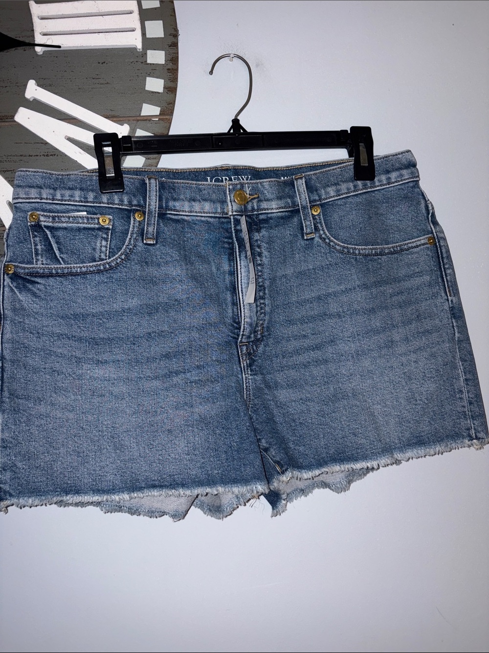J. Crew Light Blue Denim mid rise Cutoff Shorts
